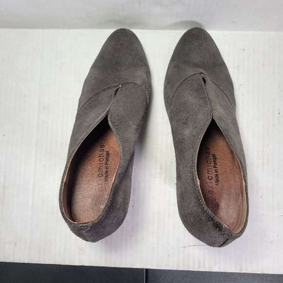 Eric Michael Women Gray Suede High Heel Ankle Booties Shoes Size EU39/US 8.5/9 - Picture 7 of 8